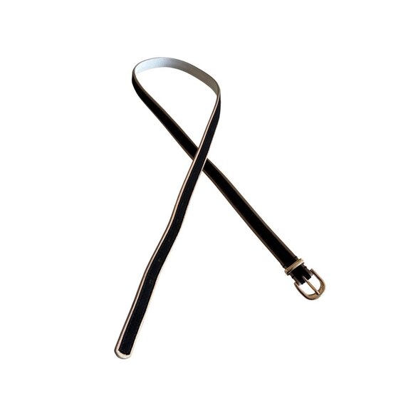 White House Black Market Accessories - White House Black Market Womens XL Belt Genuine Leather Black & Gold